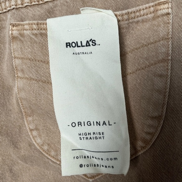 NWT ROLLA'S Tan Original High Rise Straight leg jeans - Picture 6 of 6